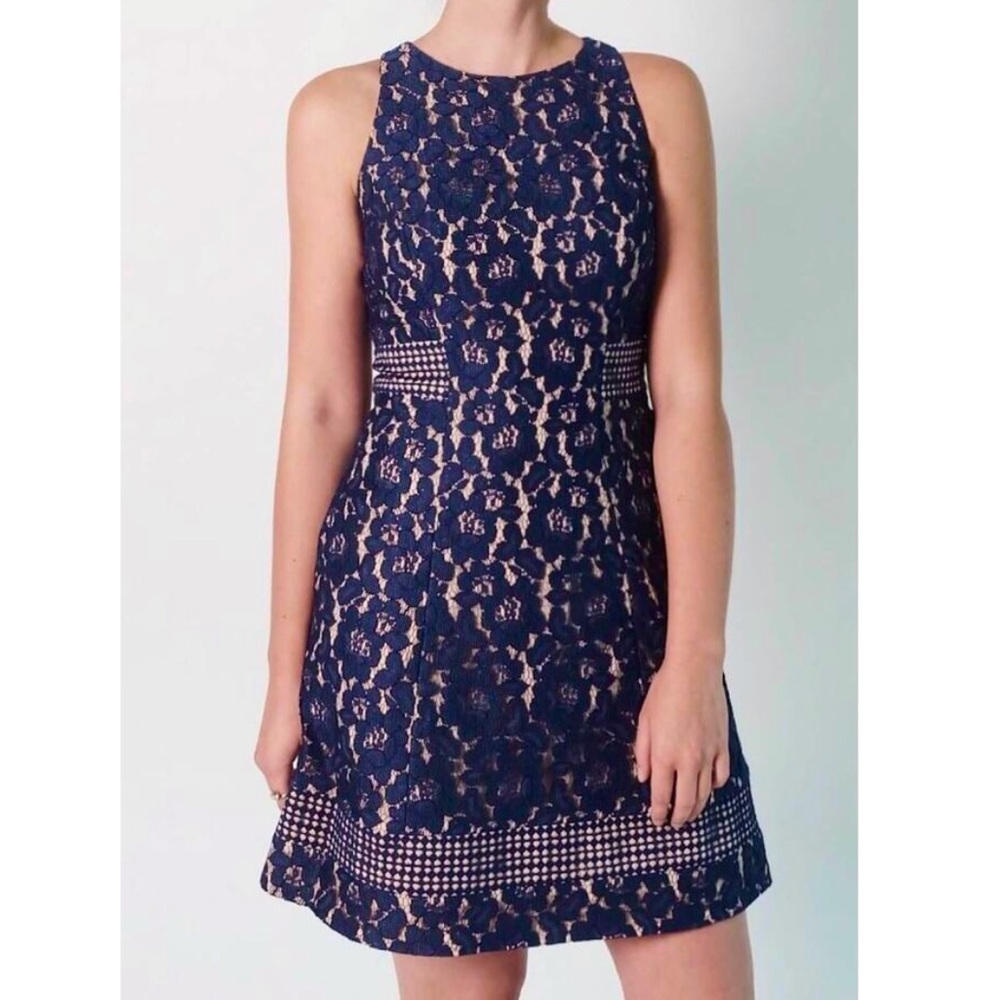 Aidan by Aidan Mattox navy lace cocktail dress